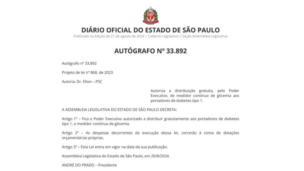 Sensor de glicose pode ser gratuito em São Paulo