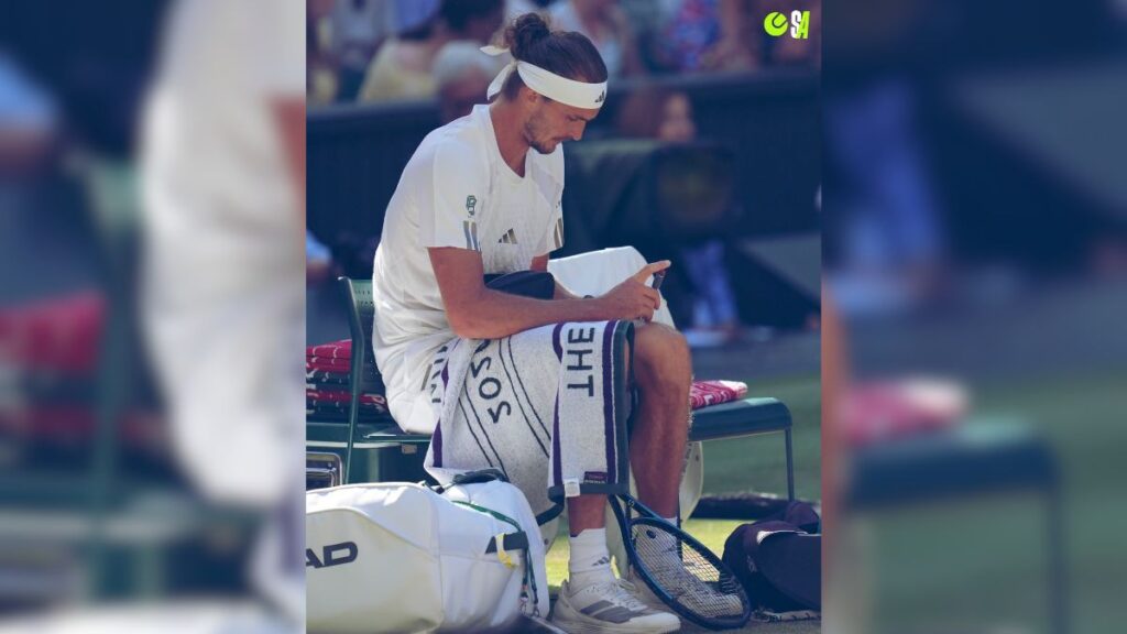 Alexander Zverev, um dos maiores tenistas do mundo, aplica insulina durante final de Wimbledon e imagem viraliza nas redes sociais alexander Zverev diabetes insulina