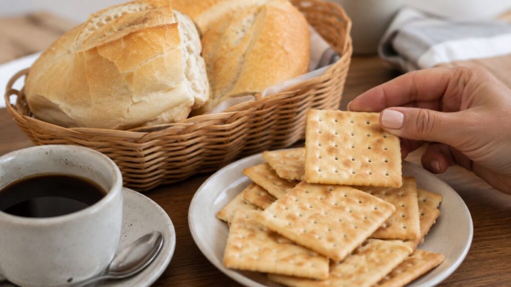 Bolacha água e sal ou pão francês: entenda qual é a melhor para quem tem diabetes no café da manhã bolacha e diabetes